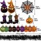 24 Pieces Halloween Ornaments Tree Decorations, Shatterproof Cats Jack-o'-Lantern Pumpkin Vintage Decorative Hanging Ball Ornaments Set for Small Tree, Cute Holiday Party Indoor Home Decor